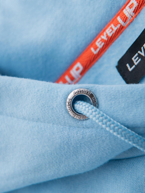 Ombre Clothing Unisex kapucnis pulóver zsebbel - kék