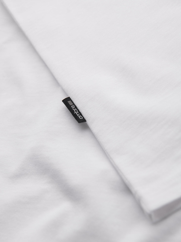 Ombre Clothing Férfi klasszikus pamut póló BASIC V-nyakkal - fehér