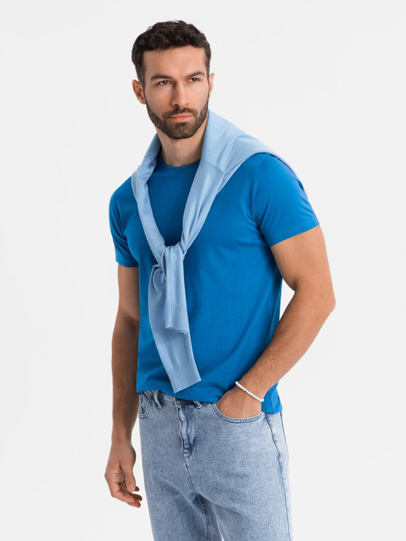 Ombre Clothing Férfi klasszikus pamut póló BASIC - homokszínű