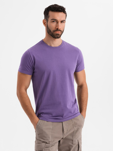 Ombre Clothing BASIC férfi klasszikus pamut póló - lila