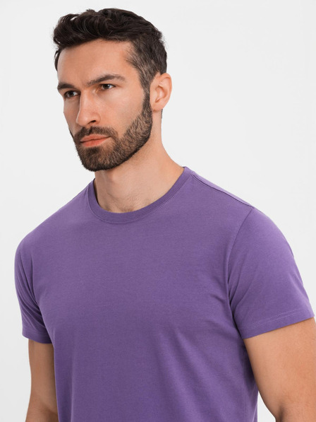 Ombre Clothing BASIC férfi klasszikus pamut póló - lila