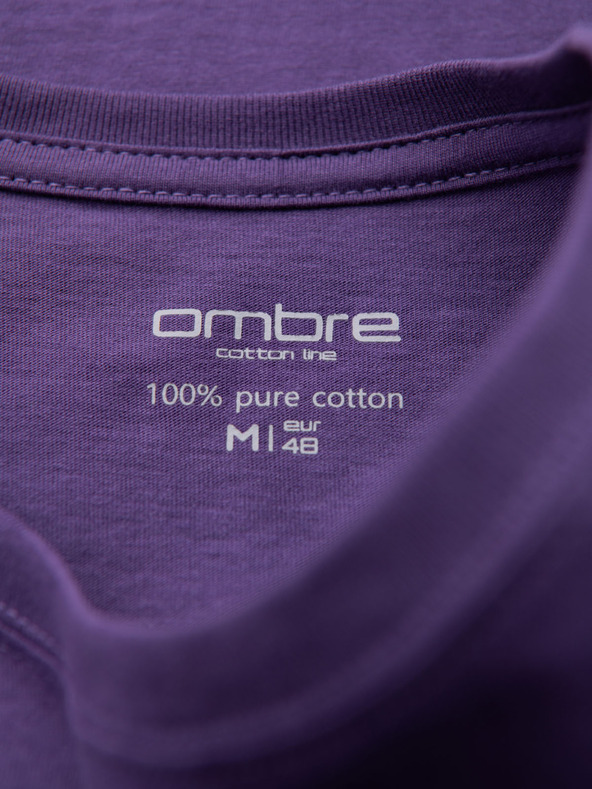 Ombre Clothing BASIC férfi klasszikus pamut póló - lila