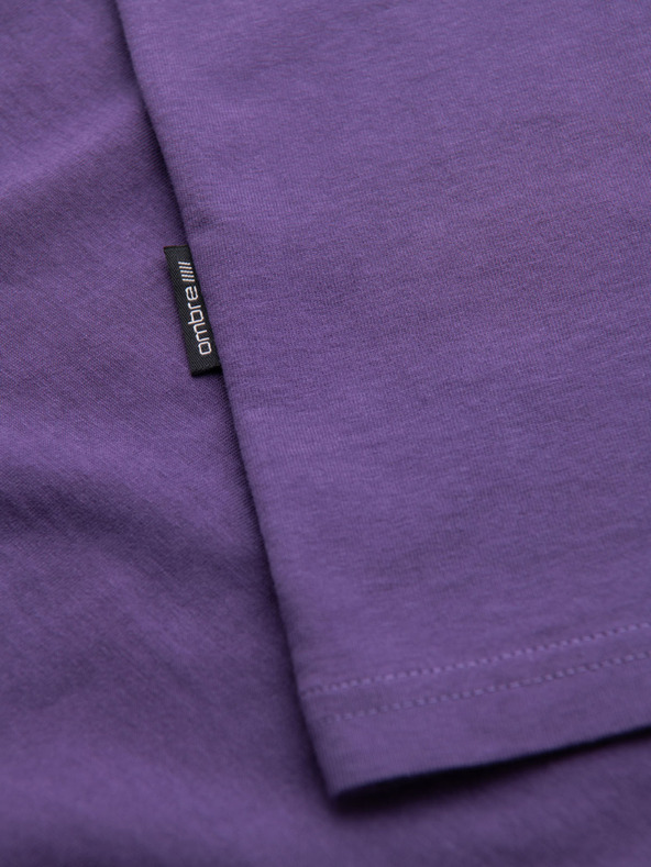 Ombre Clothing BASIC férfi klasszikus pamut póló - lila