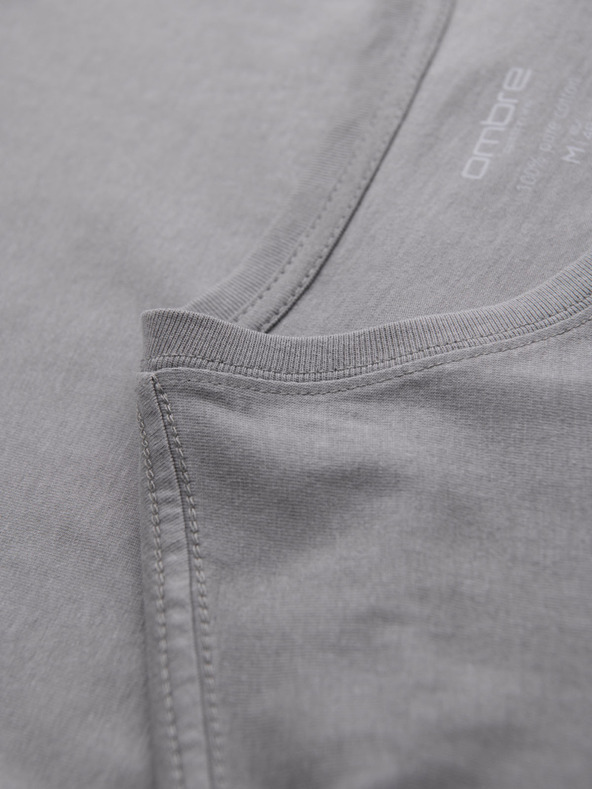 Ombre Clothing BASIC férfi klasszikus pamut póló - szürke