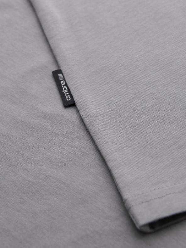 Ombre Clothing BASIC férfi klasszikus pamut póló - szürke