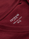 Ombre Clothing BASIC férfi klasszikus V-nyakú pamut póló - bordó