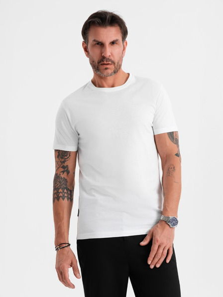 Ombre Clothing BASIC férfi klasszikus pamut póló - fehér