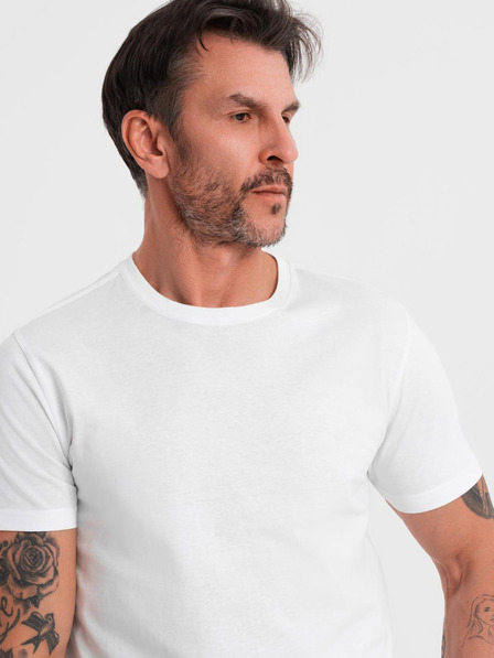 Ombre Clothing BASIC férfi klasszikus pamut póló - fehér