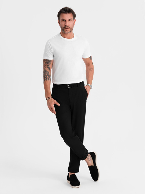 Ombre Clothing BASIC férfi klasszikus pamut póló - fehér