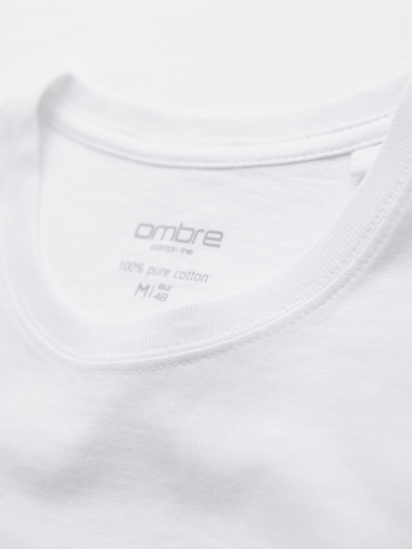 Ombre Clothing BASIC férfi klasszikus pamut póló - fehér