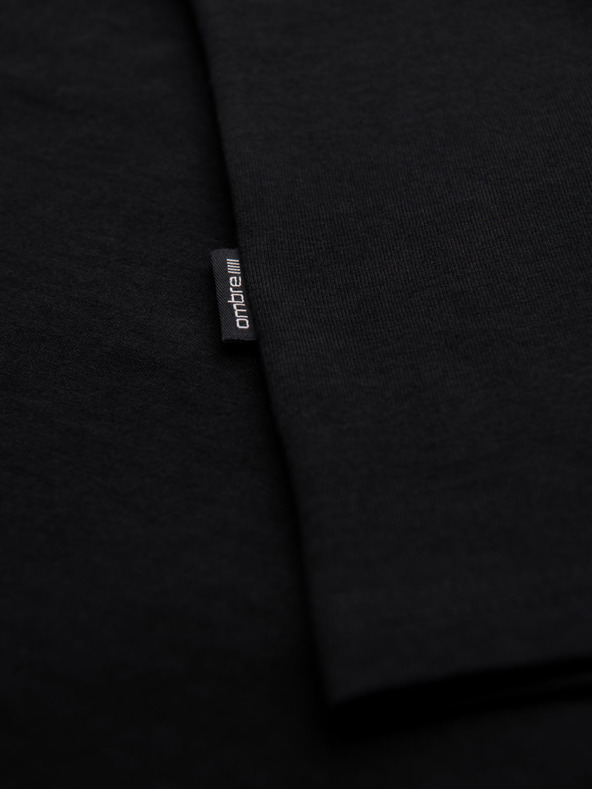 Ombre Clothing BASIC férfi klasszikus pamut póló - fekete