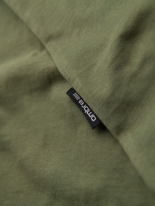 Ombre Clothing BASIC férfi klasszikus pamut póló - khaki
