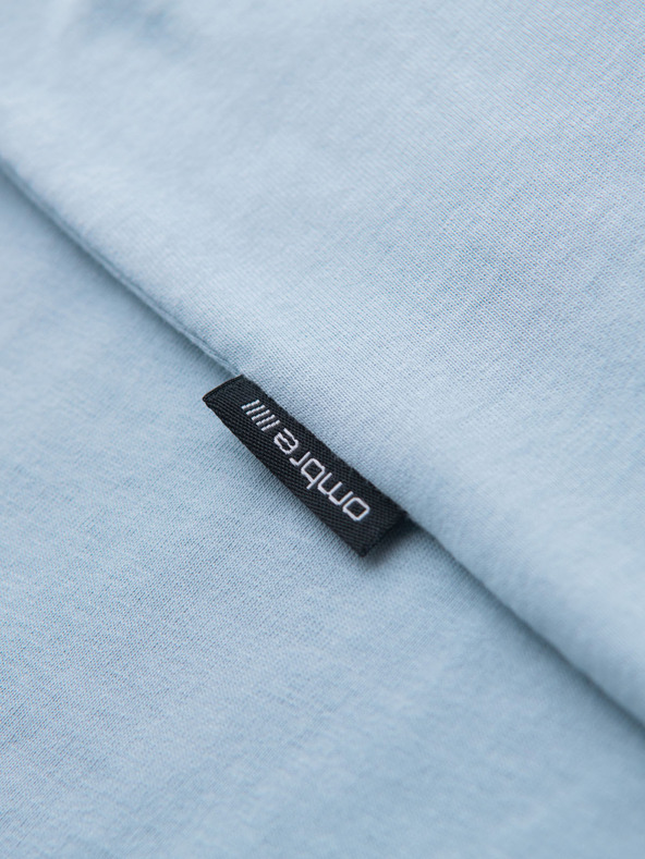 Ombre Clothing BASIC férfi klasszikus pamut póló - világoskék
