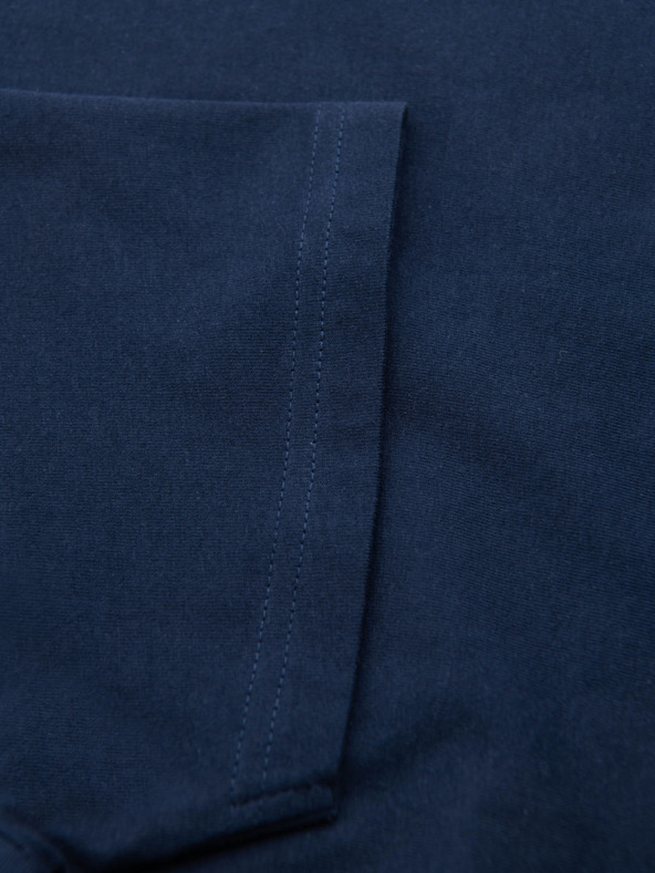 Ombre Clothing BASIC férfi klasszikus V-nyakú pamut póló - sötétkék