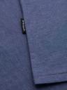 Ombre Clothing BASIC férfi klasszikus V-nyakú pamut póló - kék melír