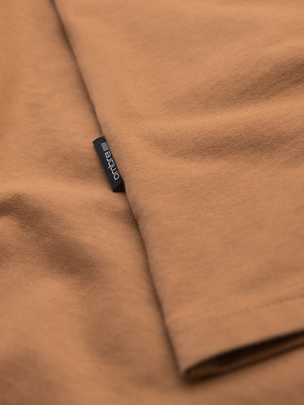 Ombre Clothing BASIC férfi klasszikus pamut póló - barna