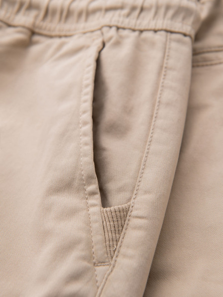 Ombre Clothing Férfi pamut cargo rövidnadrág rugalmas derékkal - bézs