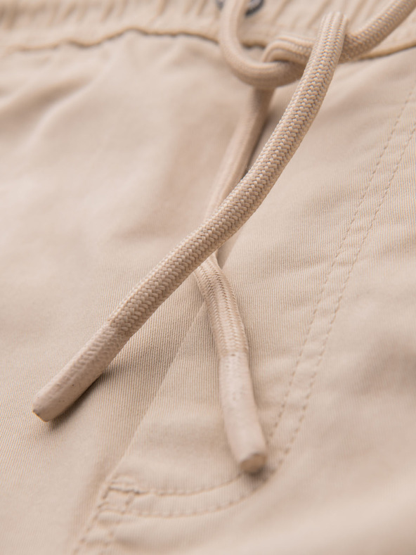 Ombre Clothing Férfi pamut cargo rövidnadrág rugalmas derékkal - bézs