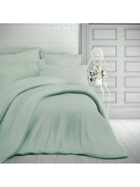 Kvalitex Francia szatén hosszabbított ágynemű csíkos mintával 1+2, 240x220, 70x90cm OLÍVA