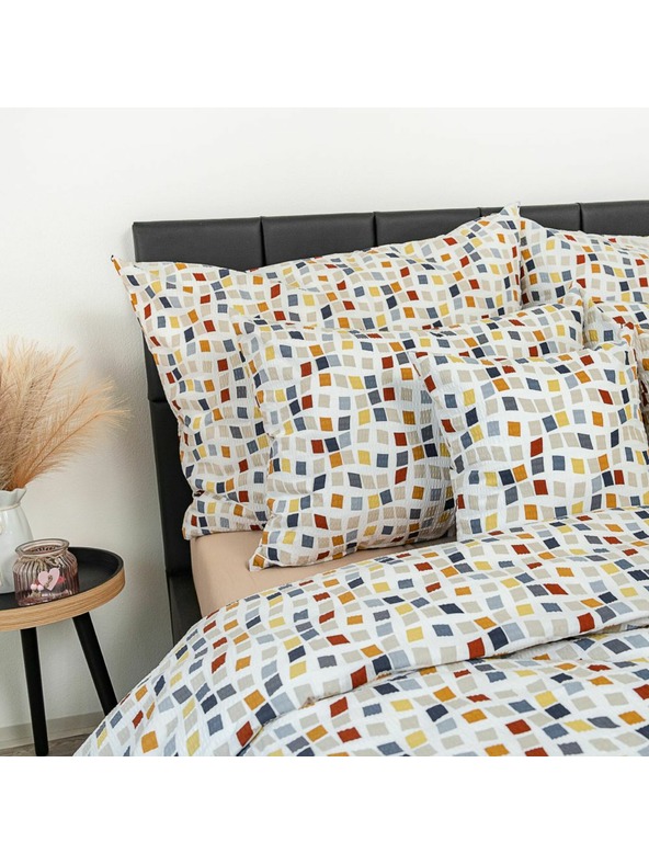 Kvalitex Hosszabbított krepp ágynemű 140x220, 70x90cm Mozaika