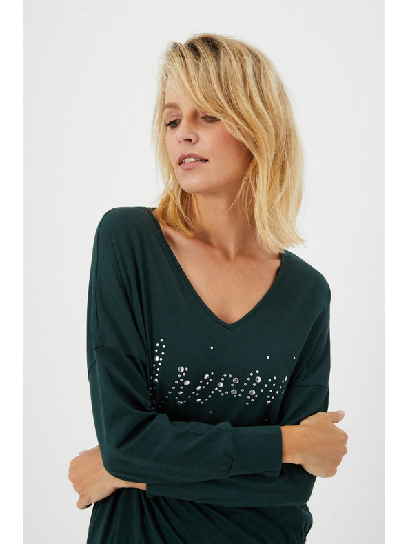 Moodo Pamut blúz strasszkövekkel