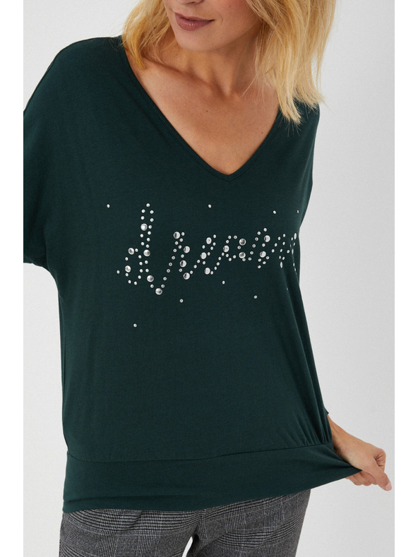 Moodo Pamut blúz strasszkövekkel