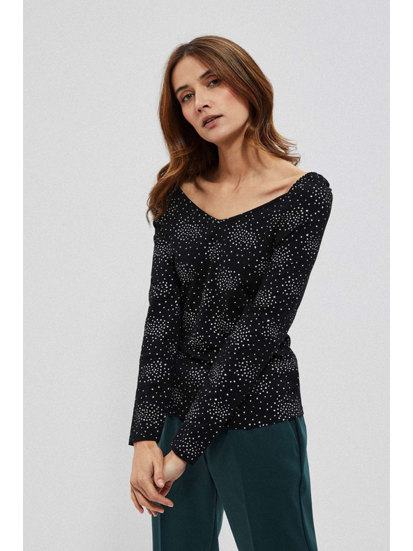 Moodo Fekete mintás pamut póló