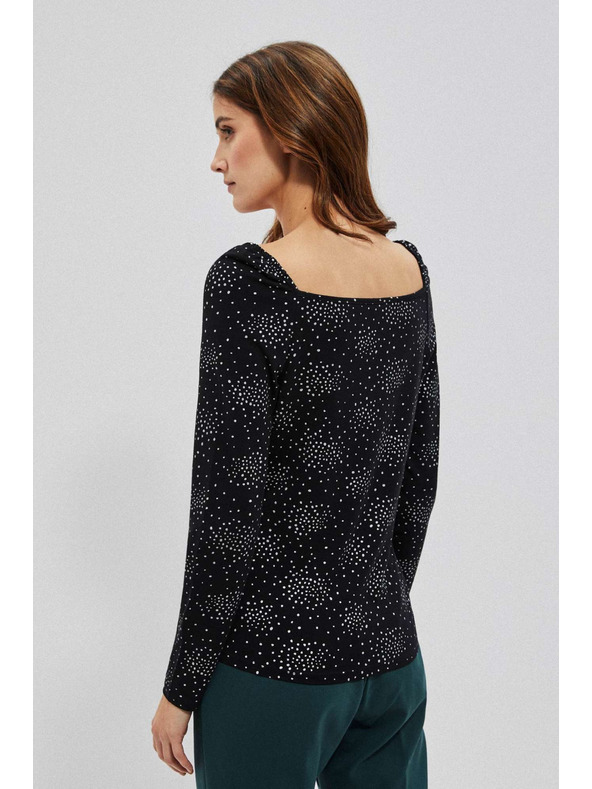 Moodo Fekete mintás pamut póló