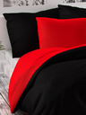 Kvalitex Szatén francia hosszabbított ágynemű LUXURY COLLECTION 1+2, 240x220, 70x90cm piros / fekete Kvalitex