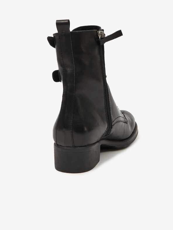 Ojju Fekete női bőr bokacsizma OJJU