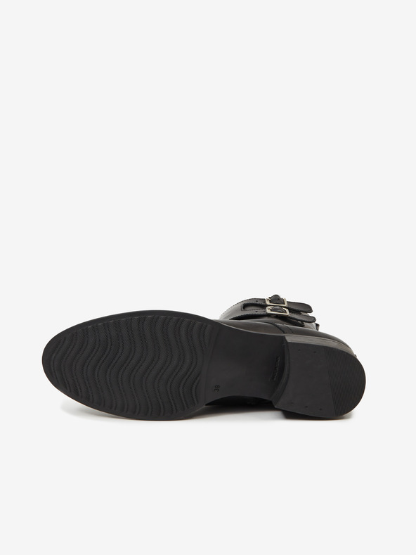 Ojju Fekete női bőr bokacsizma OJJU