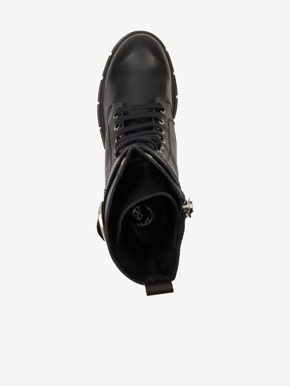 Ojju Fekete női bőr bokacsizma OJJU