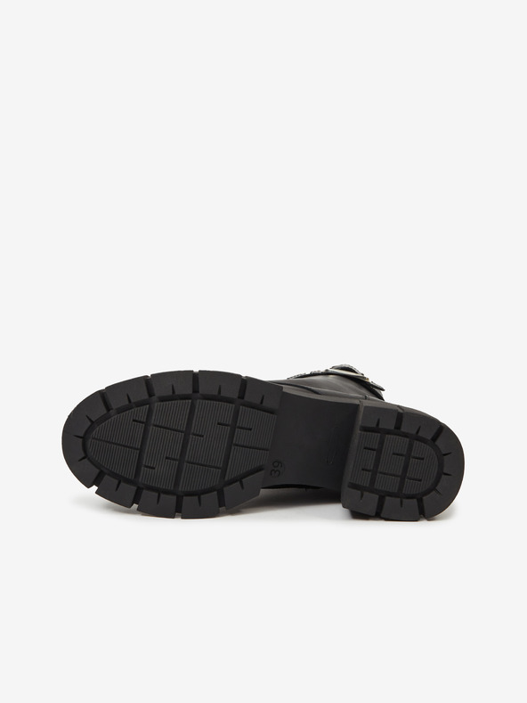 Ojju Fekete női bőr bokacsizma OJJU