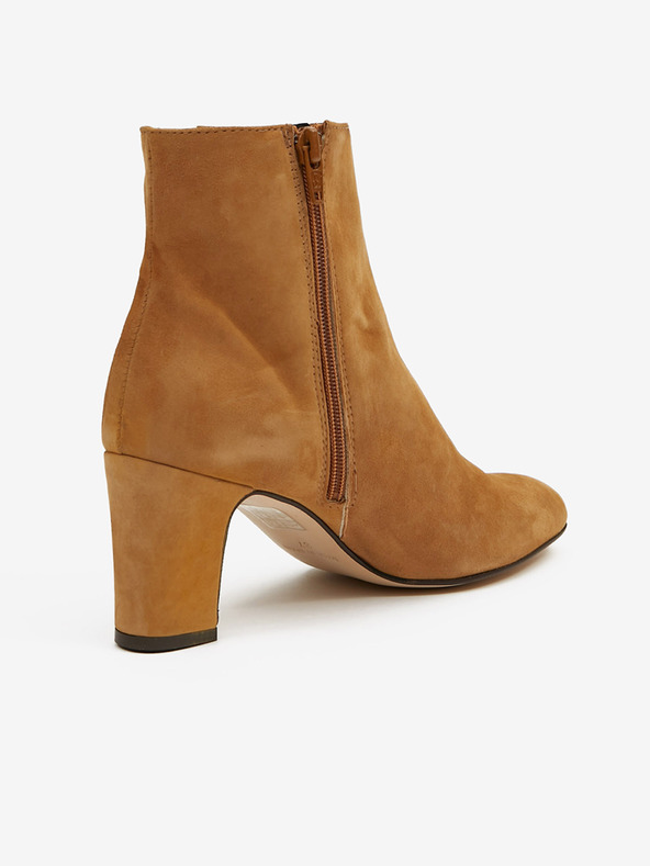 Ojju Barna velúrbőr sarkú bokacsizma OJJU