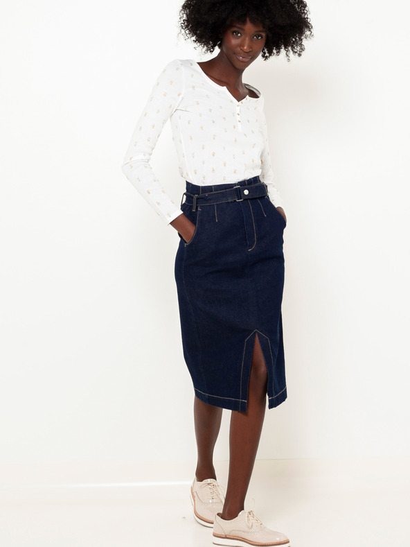 CAMAIEU Fehér mintás póló