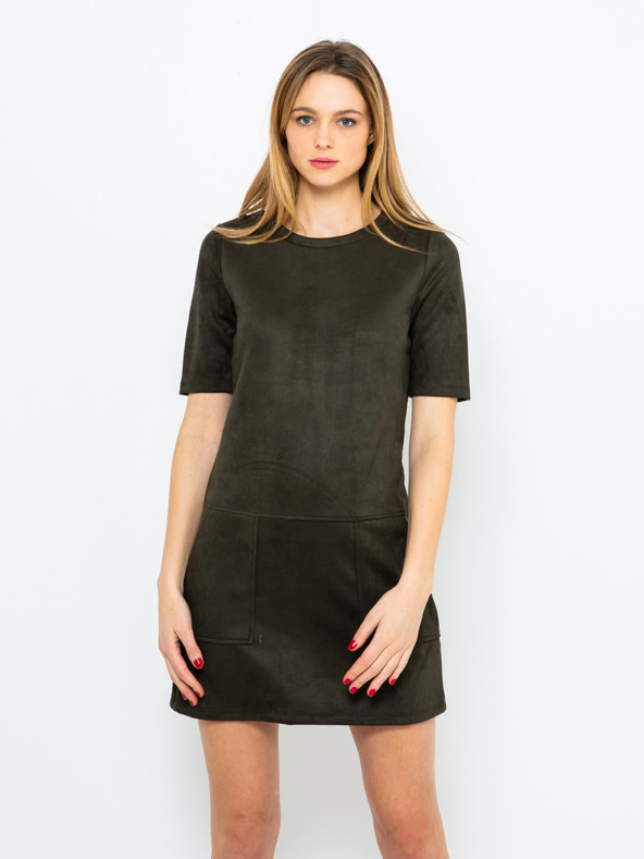 CAMAIEU Khaki velúr ruha