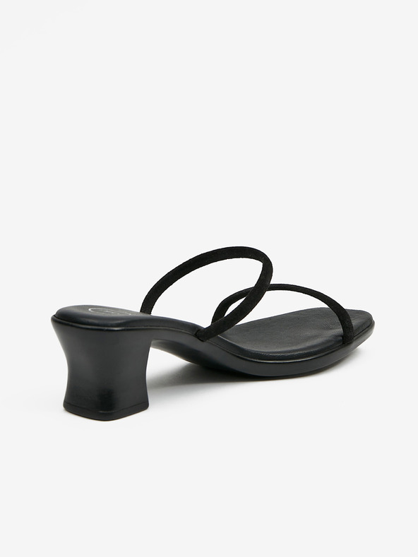 Ojju Fekete női bőr sarkú papucs OJJU