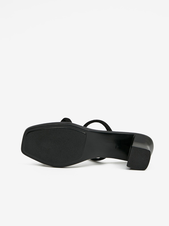 Ojju Fekete női bőr sarkú papucs OJJU