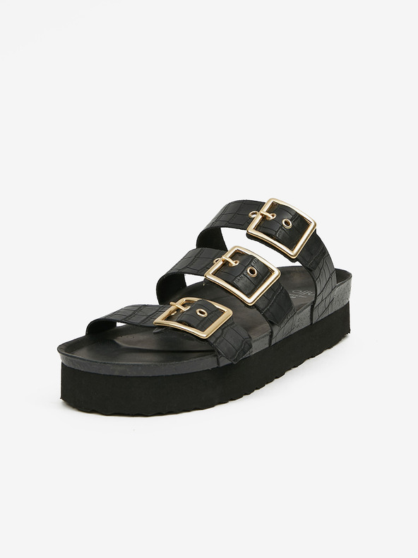 Ojju Fekete platform papucs OJJU