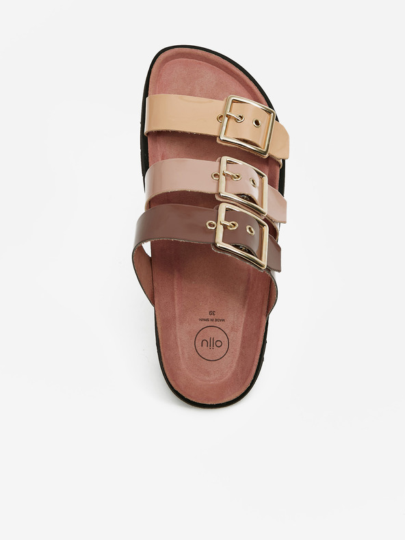 Ojju Lila és bézs női platform papucs OJJU