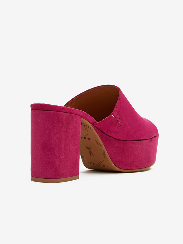 Ojju Sötét rózsaszín női velúr szarvasbőr sarkú papucs OJJU