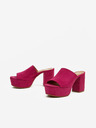 Ojju Sötét rózsaszín női velúr szarvasbőr sarkú papucs OJJU