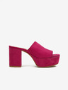 Ojju Sötét rózsaszín női velúr szarvasbőr sarkú papucs OJJU