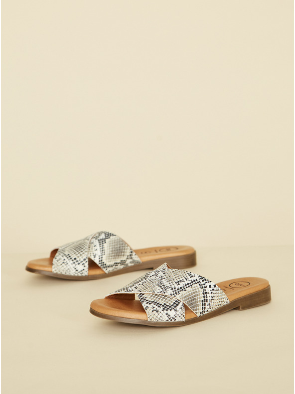 Ojju Szürke bőrpapucs kígyómintás OJJU