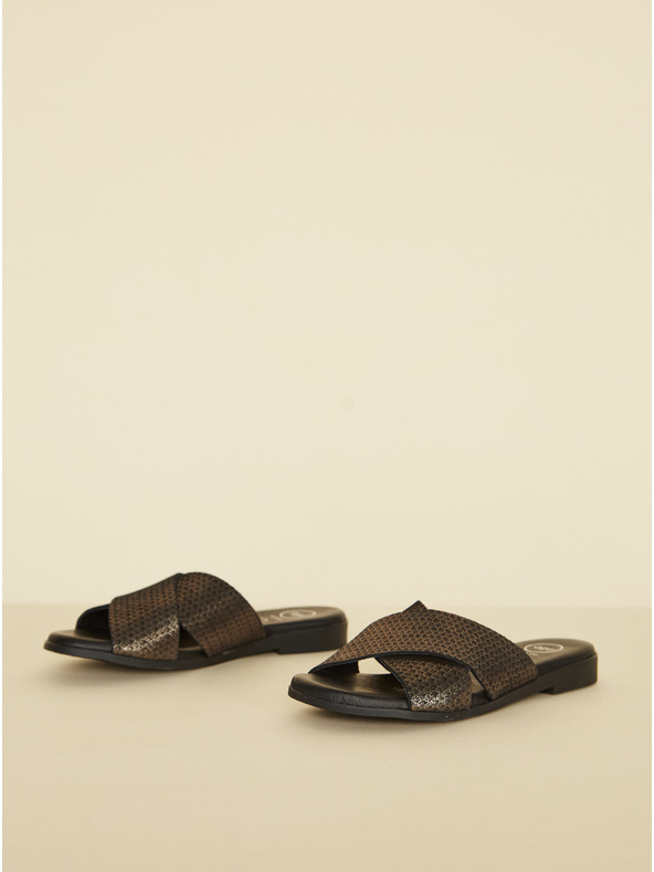 Ojju Fekete bőrpapucs OJJU