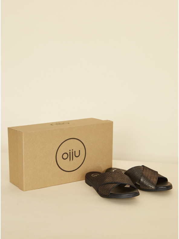 Ojju Fekete bőrpapucs OJJU