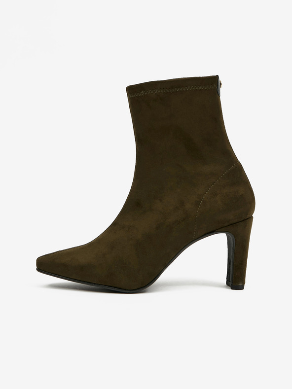 Ojju Khaki színű bokacsizma szarvasbőrből OJJU