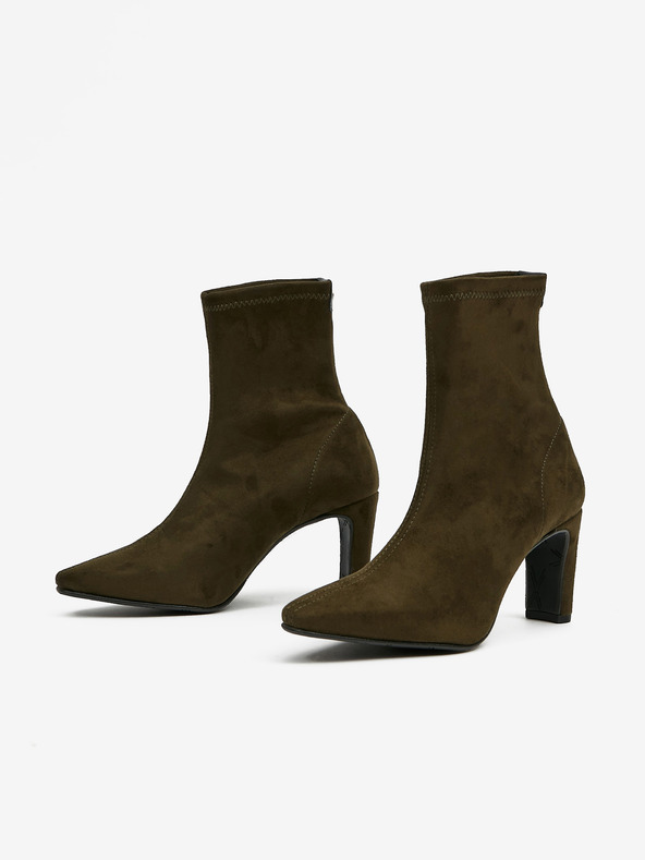 Ojju Khaki színű bokacsizma szarvasbőrből OJJU