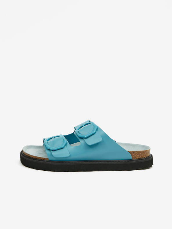 Ojju Türkiz női bőr platform papucs OJJU