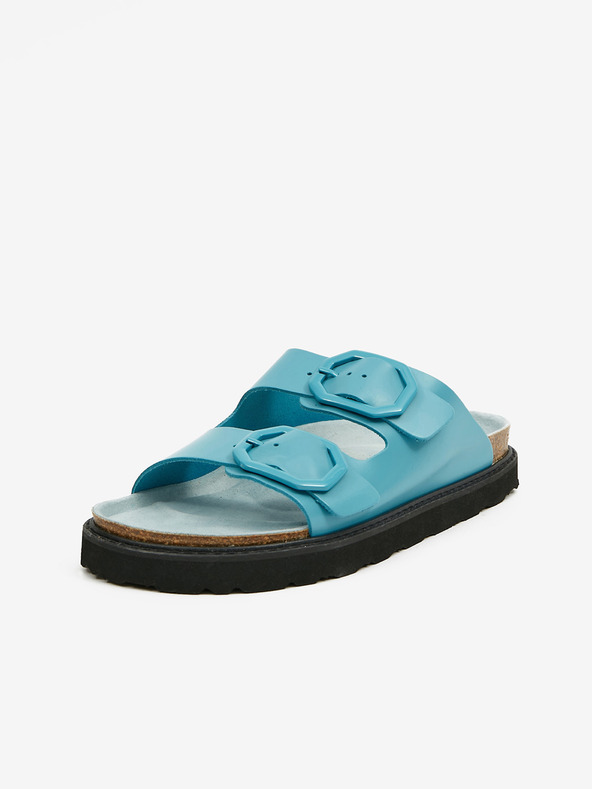 Ojju Türkiz női bőr platform papucs OJJU